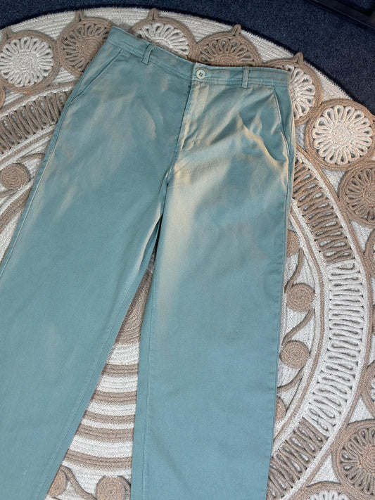 Twill Gabardine Baggy Pant-Sage Green