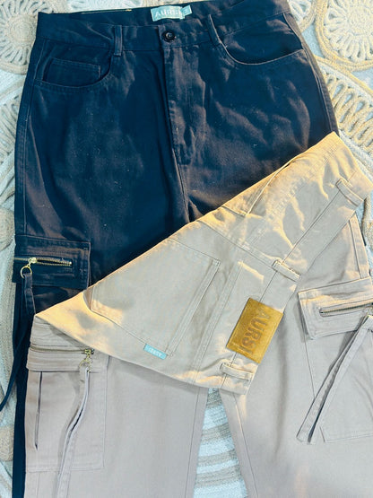 Gabardine Cargo Pant (Black)